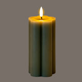 Luxe Collection Natural Glow Grey Pillar LED Candle