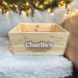 Oak Veneer 3D Christmas Crate Name Plaques