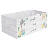 Personalised Small Easter White Wooden Crate