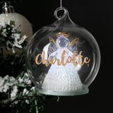 Personalised Christmas LED Angel Bauble.