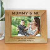 Personalised Mummy & Me 7x5 Landscape Wooden Photo Frame.