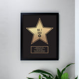 Personalised Walk of Fame Star Award Black Framed Print.